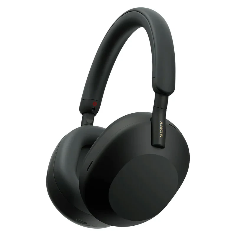 هدفون بی‌سیم سونی مدل WH-1000XM5 با نویز کنسلینگ فعال (ANC)، درگاه شارژ USB Type-C، دارای 4 میکروفون با فناوری Beamforming، پشتیبانی از دستیار صوتی، قابلیت اتصال همزمان به دو دستگاه