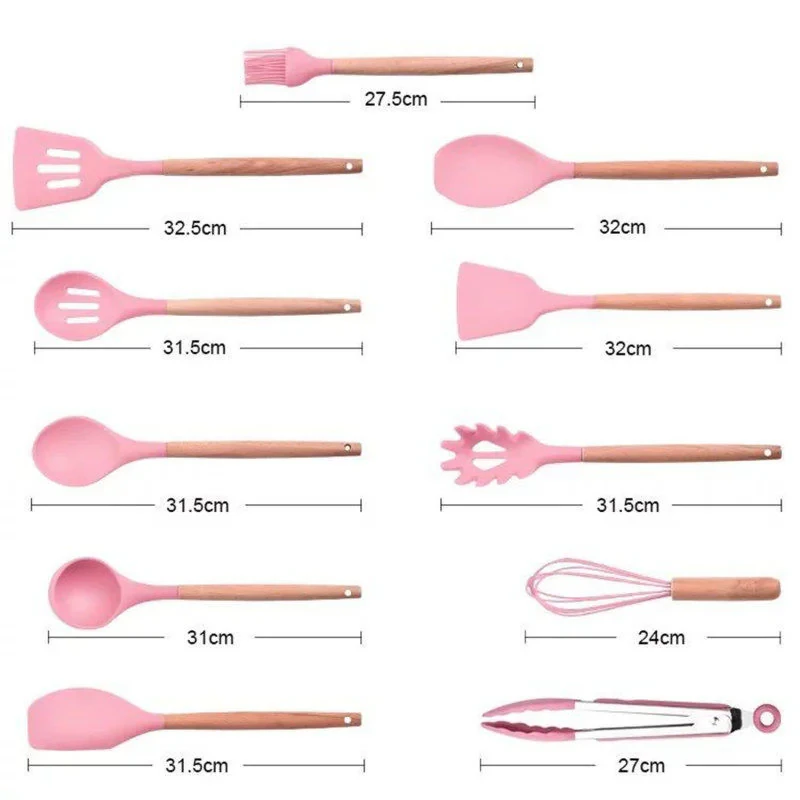 سرویس کفگیر و ملاقه 12 پارچه مدل کیچن ست silicone