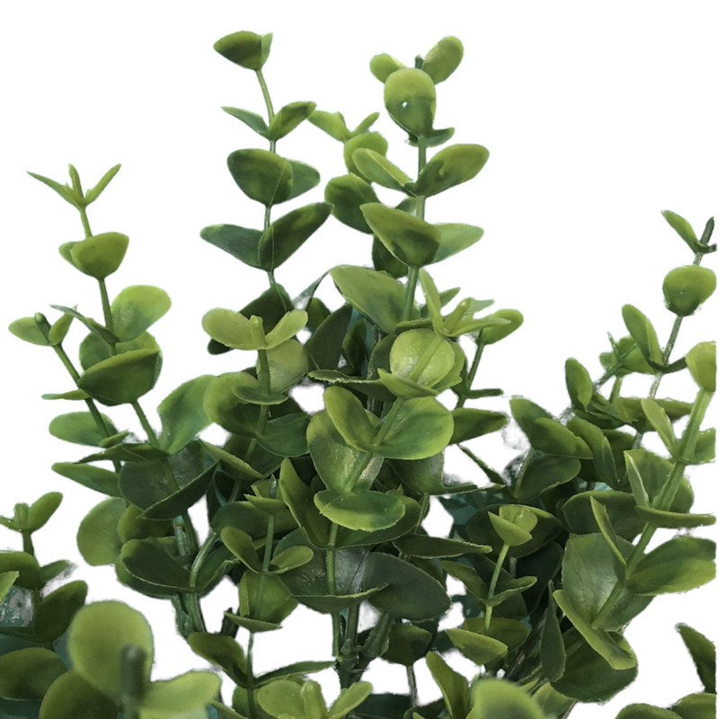 گل مصنوعی طرح شمشاد پلاستیکی با 49 شاخه و ابعاد 35x30x15 سانتی‌متر مدل B-SH