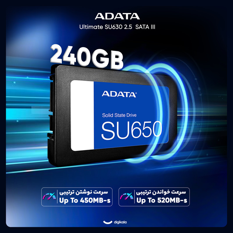 اس اس دی اینترنال SATA III ای دیتا مدل Ultimate SU630 ظرفیت 240 گیگابایت