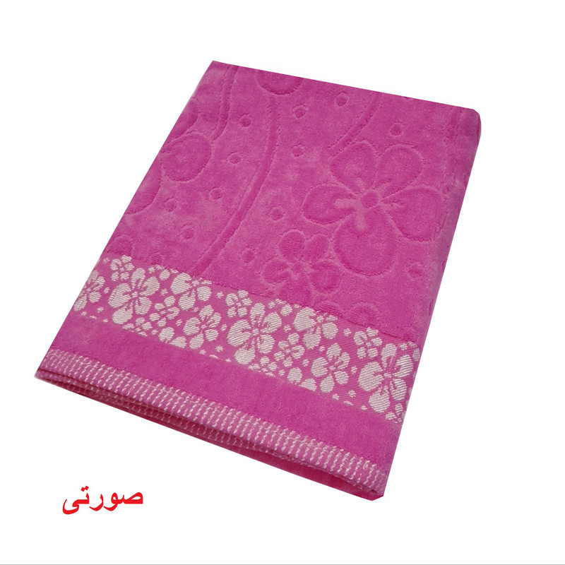 حوله حمام هنرمند طرح نیلوفر کد HS-2025 سایز 100x150 سانتی متر