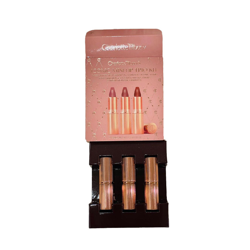 مجموعه رژ لب جامد شارلوت تیلبری مدل iconic mini lip trio بسته 3 عددی
