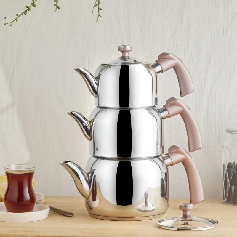 ست کتری و قوری کاراجا مدل TRES گنجایش کتری 1.95 لیتر گنجایش قوری 1.35 لیتر مجموعه 3 عددی