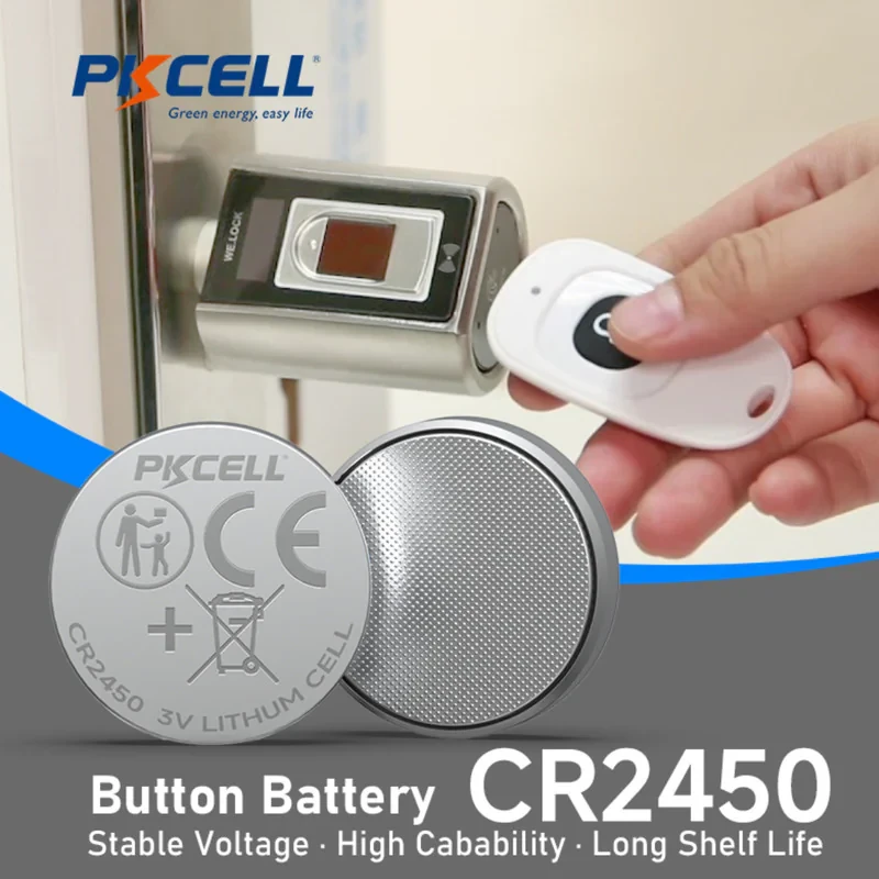 باتری سکه ای پی‌کی سل مدل CR2450 ولتاژ 3V مجموعه 2 عددی