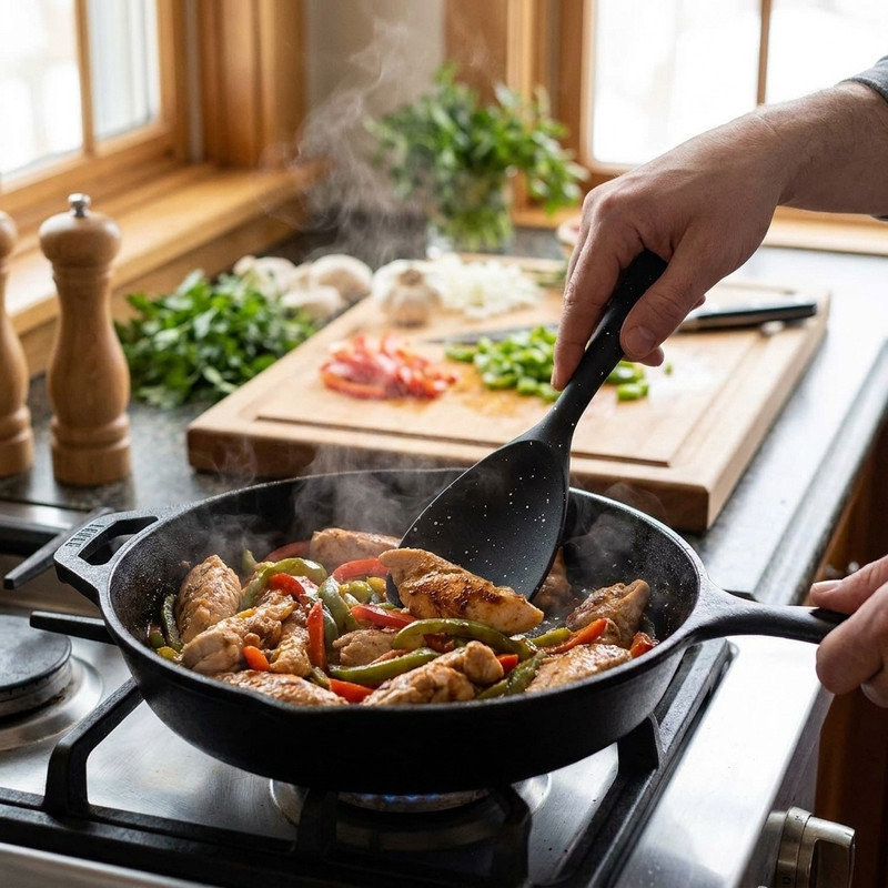 کفگیر شنگیا مدل سیلیکونی پارویی