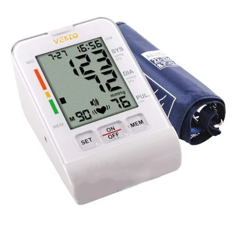 فشارسنج دیجیتال بازویی وکتو مدل PG-800b8S با صفحه نمایش بزرگ، سخنگوی فارسی، ذخیره 90 سری نتایج، نمایش میانگین فشارخون، طبقه‌بندی WHO و خاموشی خودکار