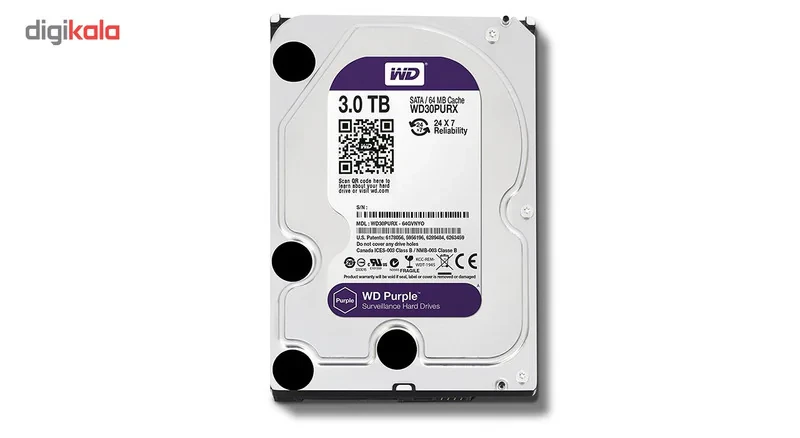 هارددیسک اینترنال وسترن دیجیتال مدل Purple WD30PURX ظرفیت 3 ترابایت
