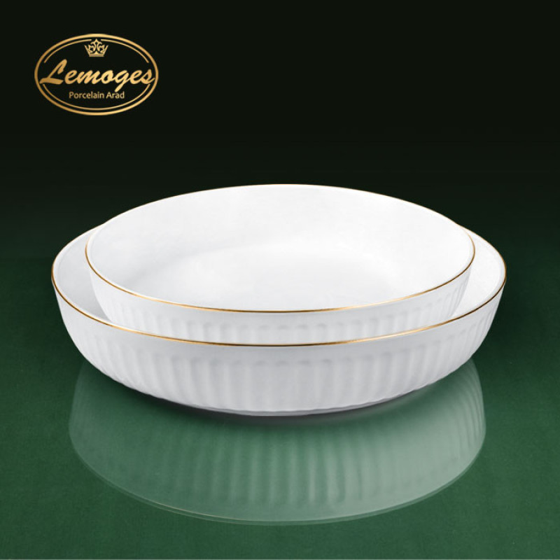 ظرف سرو لمونژ چینی مدل لارن دایره ای کد 418S