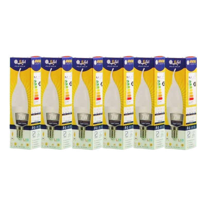 لامپ 7 وات افراتاب مدل AF-TC37-7W  پایه E14  پک 6 عددی