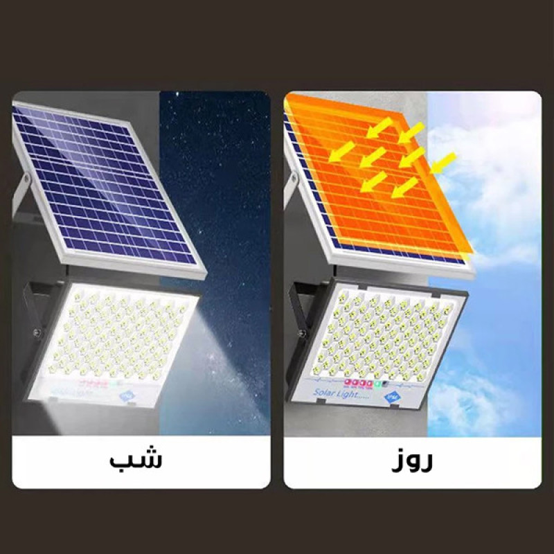پروژکتور خورشیدی 200 وات مدل 200W-MTX3 به همراه پنل خورشیدی