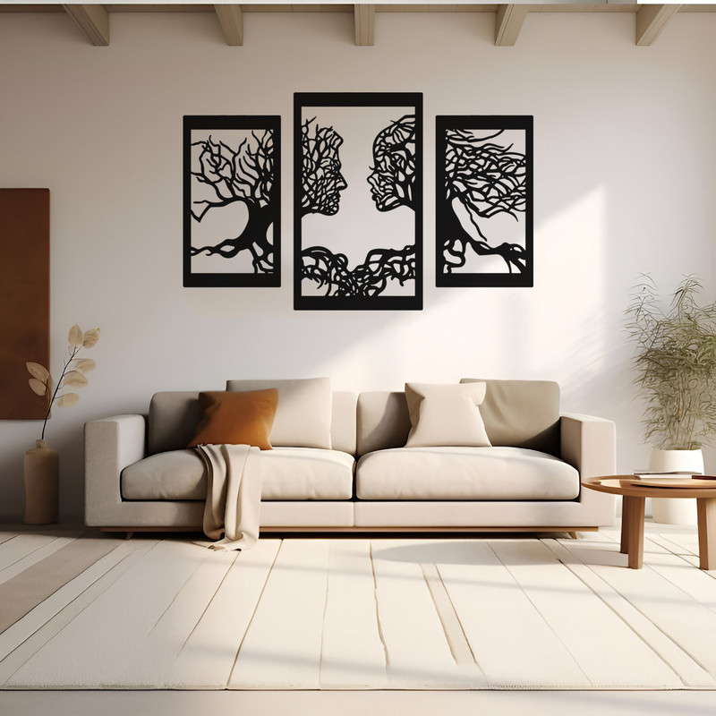 دیوارکوب مدل ریشه انسان فلزی مجموعه 3عددی