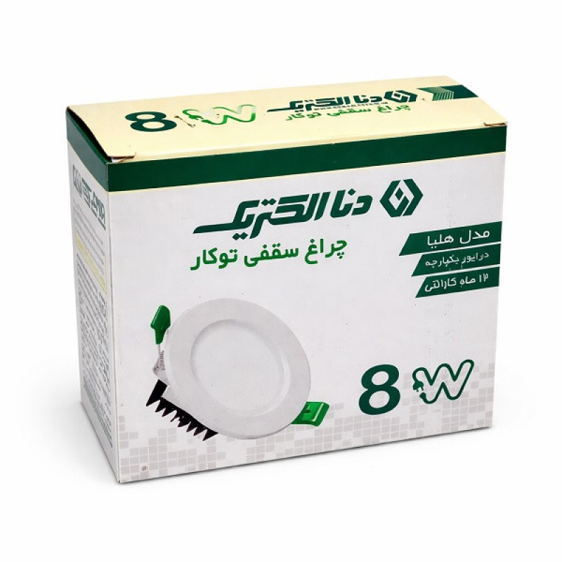 پنل ال‌ای‌دی 8 وات دنا الکتریک مدل هلیا بسته 6 عددی