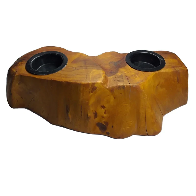 شمعدان چوبی مدل روستیک کد B04