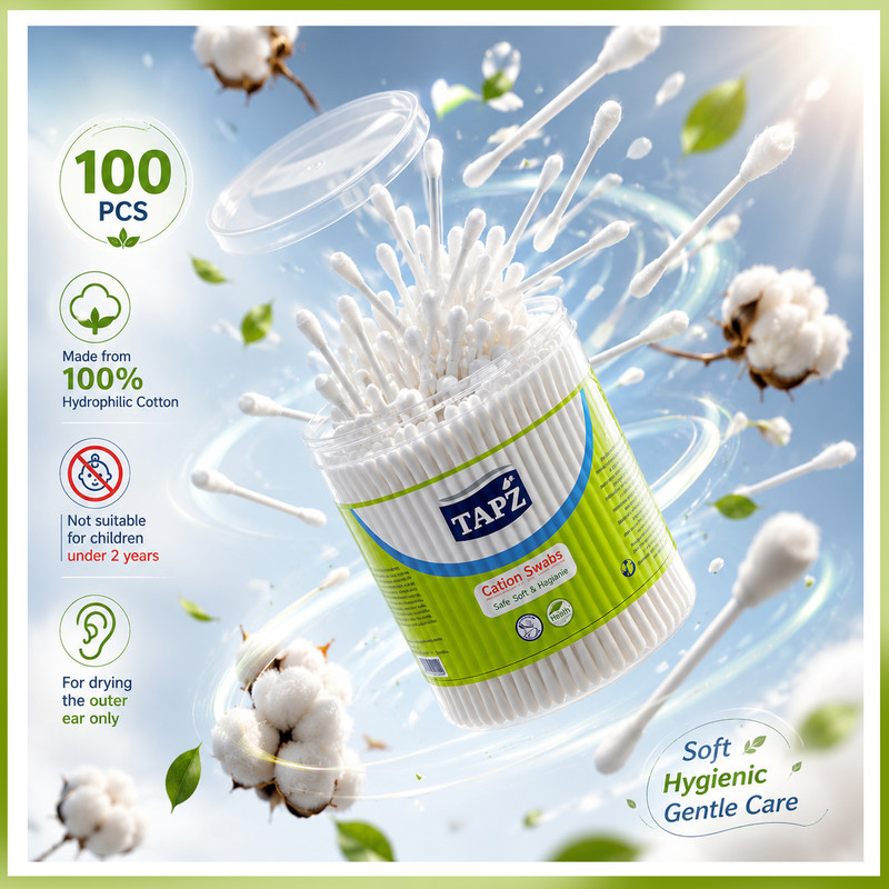 گوش پاک‌کن تاپز مدل Cup2 دو بسته 100 عددی