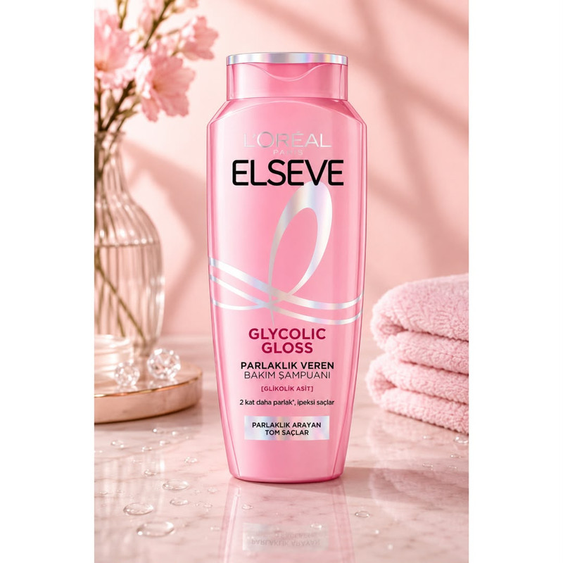 شامپو تقویت کننده مو لورآل مدل Glycolic Gloss مناسب برای انواع مو حجم 300 میلی لیتر