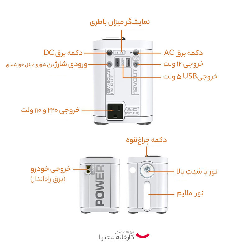 پاوربانک پاور مدل p01 ظرفیت 26800 میلی آمپر ساعت