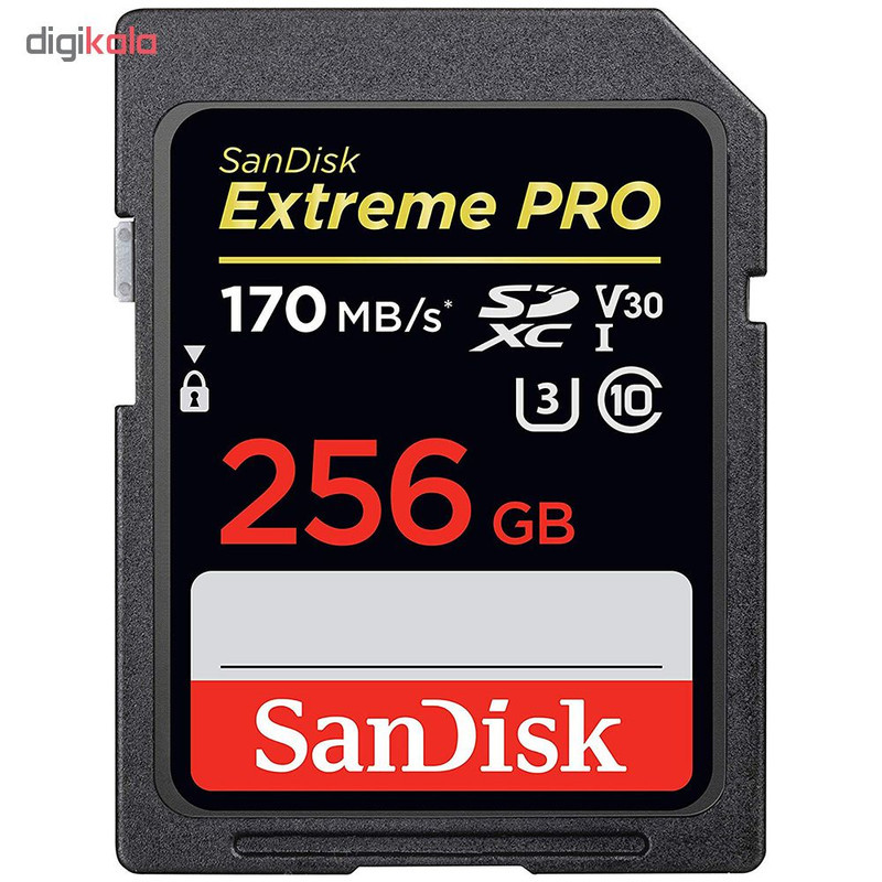 کارت حافظه SDXC سن دیسک مدل Extreme Pro V30 کلاس 10 استاندارد UHS-I U3 سرعت 170mbps ظرفیت 256 گیگابایت