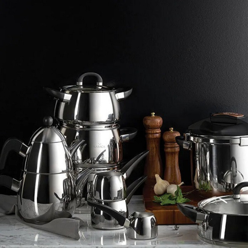 ست کتری و قوری کاراجا مدل Powersteel Pro گنجایش کتری 2 لیتر گنجایش قوری 1 لیتر