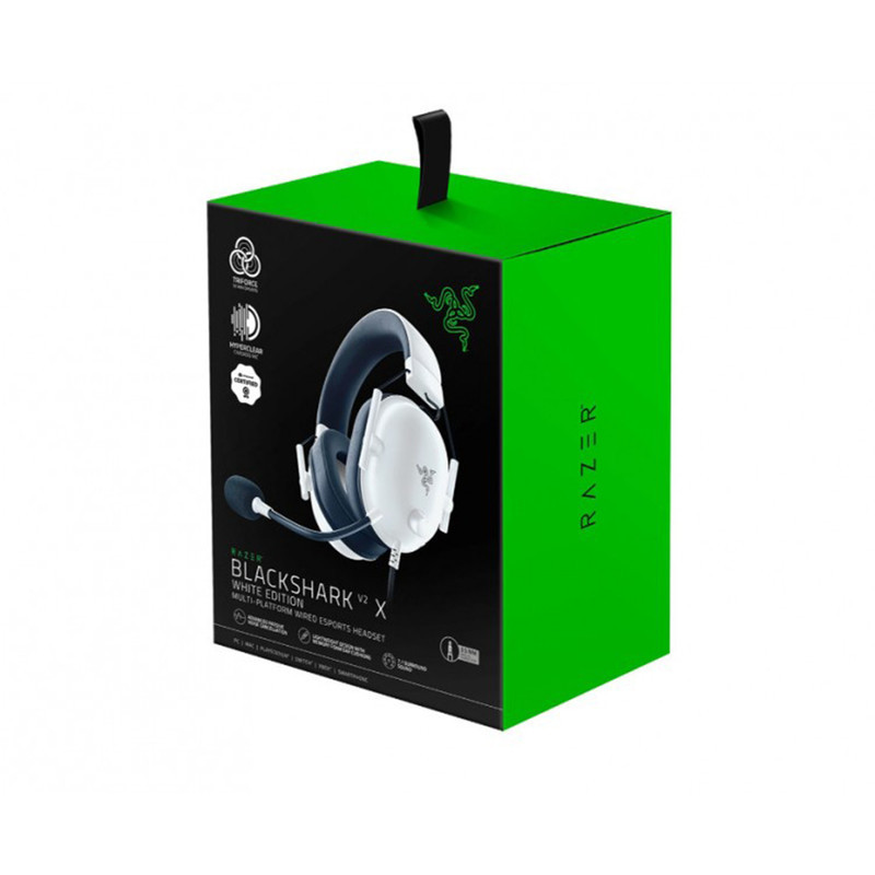 هدست گیمینگ بلوتوثی ریزر مدل BlackShark V2 X با نویز کنسلینگ بدنه، نویز کنسلینگ میکروفون (ENC)، اتصال از طریق جک 3.5 میلی‌متری، دارای صدای فراگیر 7.1 کاناله، دارای تکنولوژی صدای 360 درجه