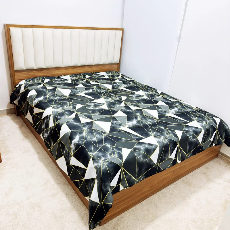 کاور لحاف ناتوسا مدل هندسی دو نفره سایز 200x220 سانتی متر