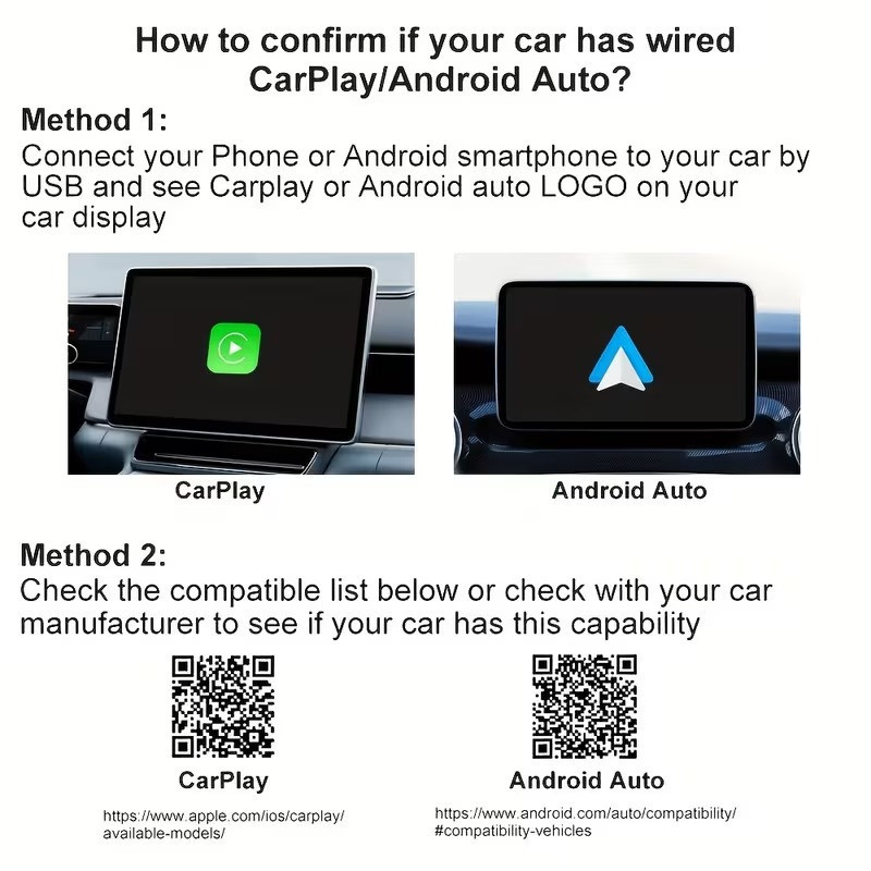 کارپلی و اندروید اتو مدل Wireless CarPlayAndroid Auto Q1A به همراه مبدل USB به USB-C
