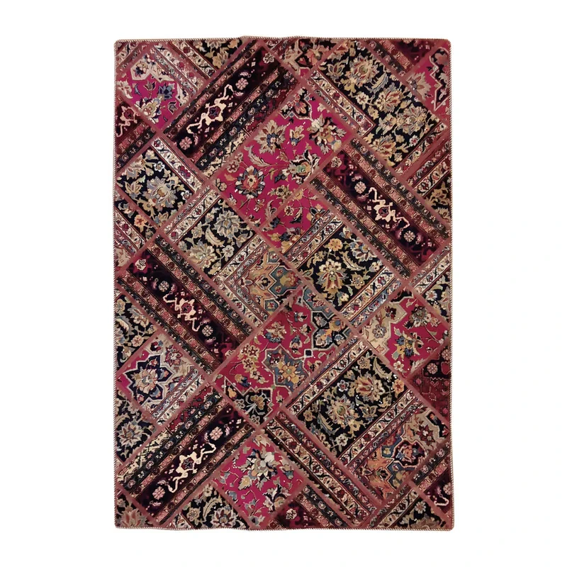 کلاژ فرش دستبافت سه متری مدل چهل تکه کد N.K.P.CO.C35