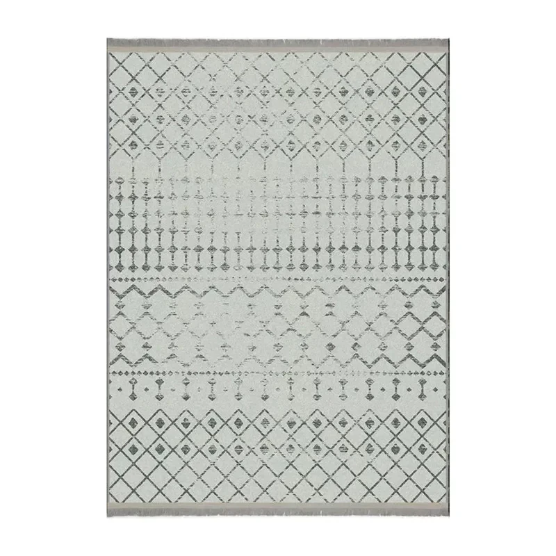فرش ماشینی 1000 شانه زمینه طوسی حاشیه خاکستری هانوکس مدل مراکشی کد MHX.009.6