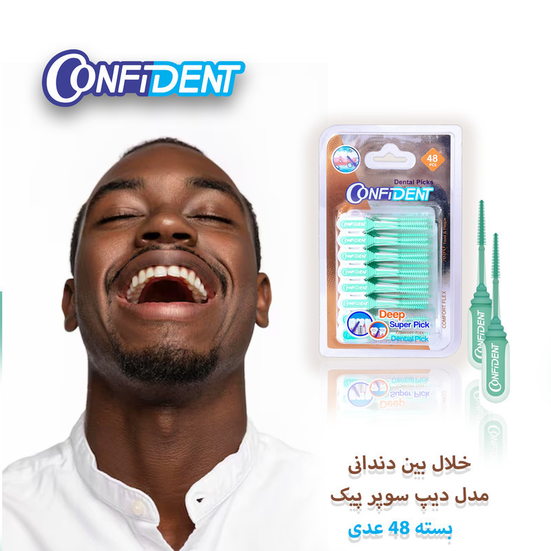 نخ دندان کانفیدنت مدل خلال بین دندانی Deep Super Pic-Gr چهار بسته 48 عددی
