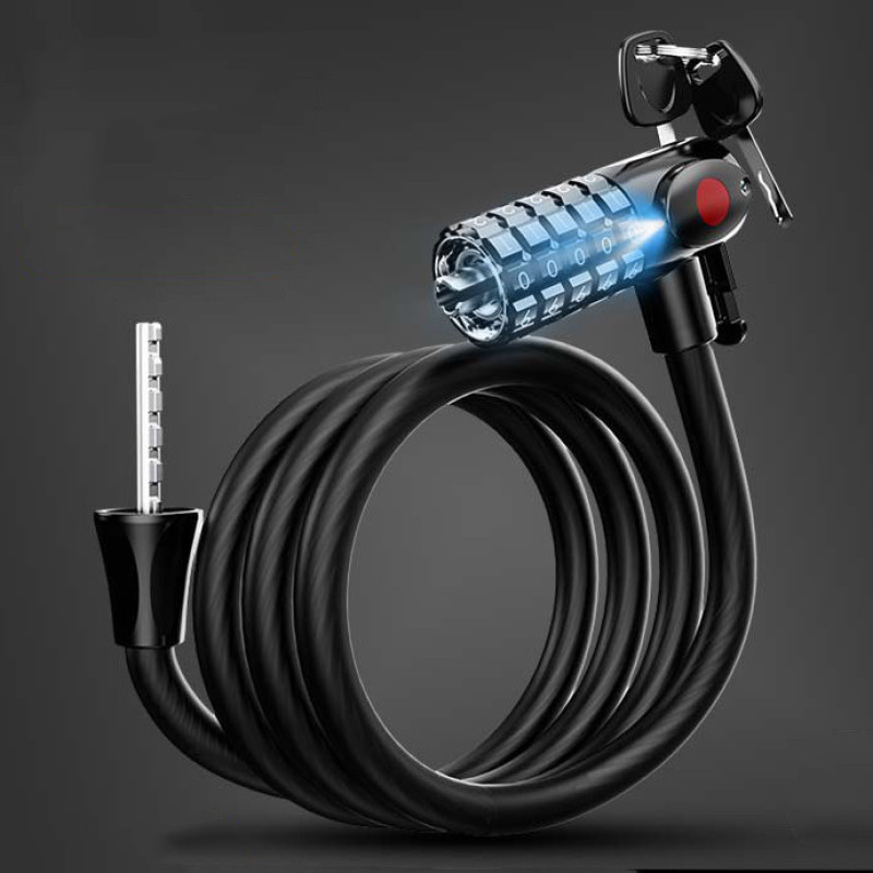 قفل دوچرخه مدل دوگانه چراغ دار کد Dual-Lock-LED