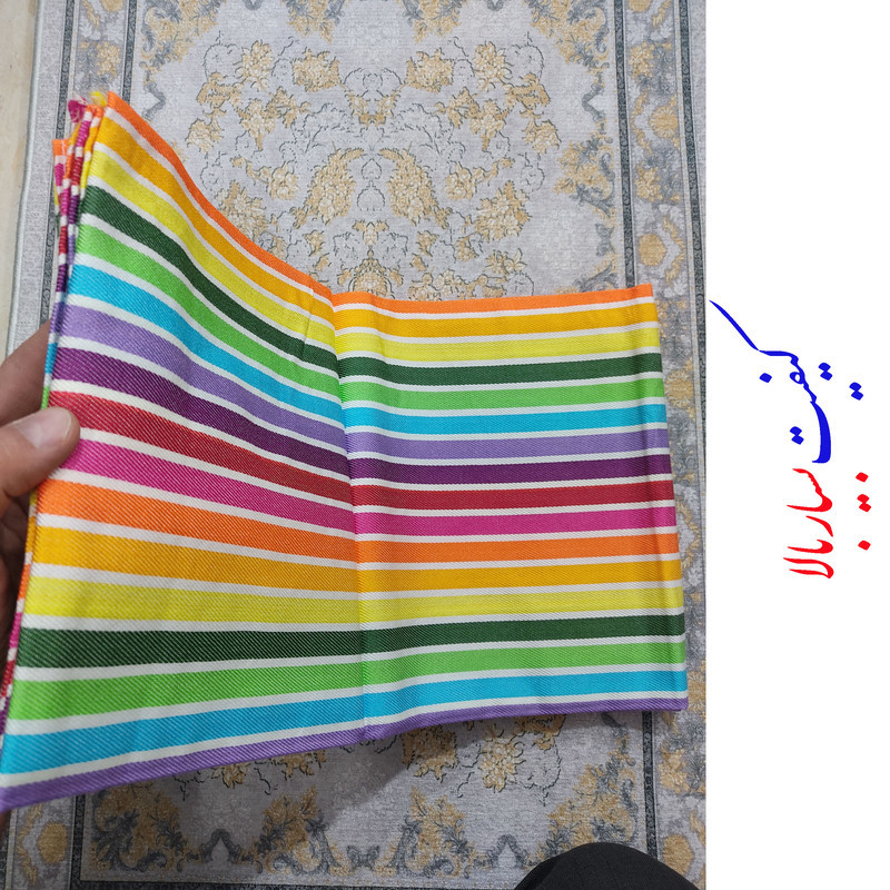 حوله حمام نساجی هنر یزد مدل rainbow سایز 70x145 سانتی متر