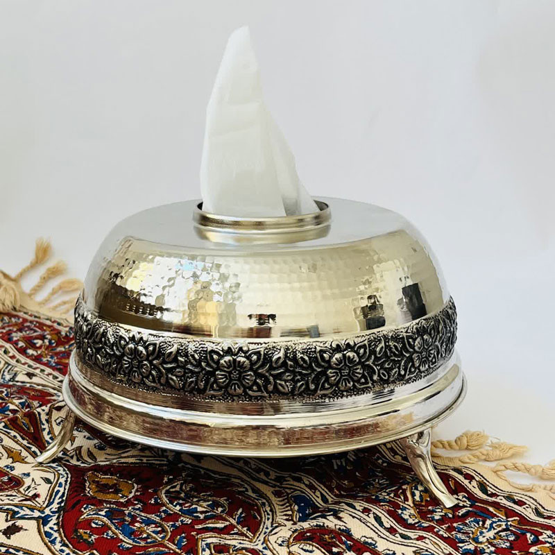 جعبه  دستمال کاغذی مسی کد ZH412