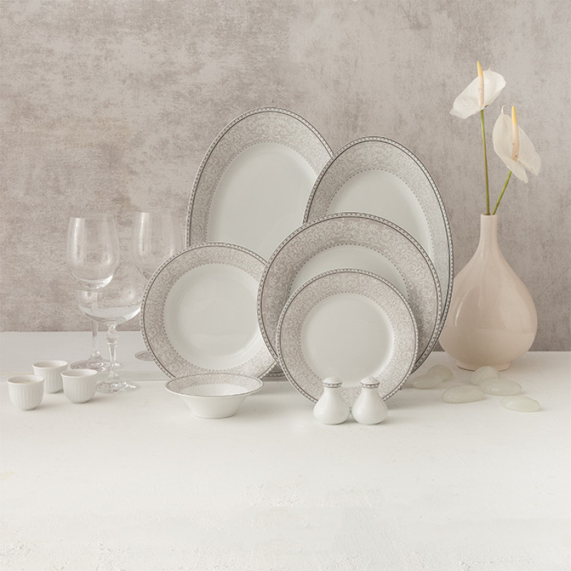 سرویس غذاخوری 108 پارچه چینی زرین ایران سری شهرزاد مدل ورونا درجه یک