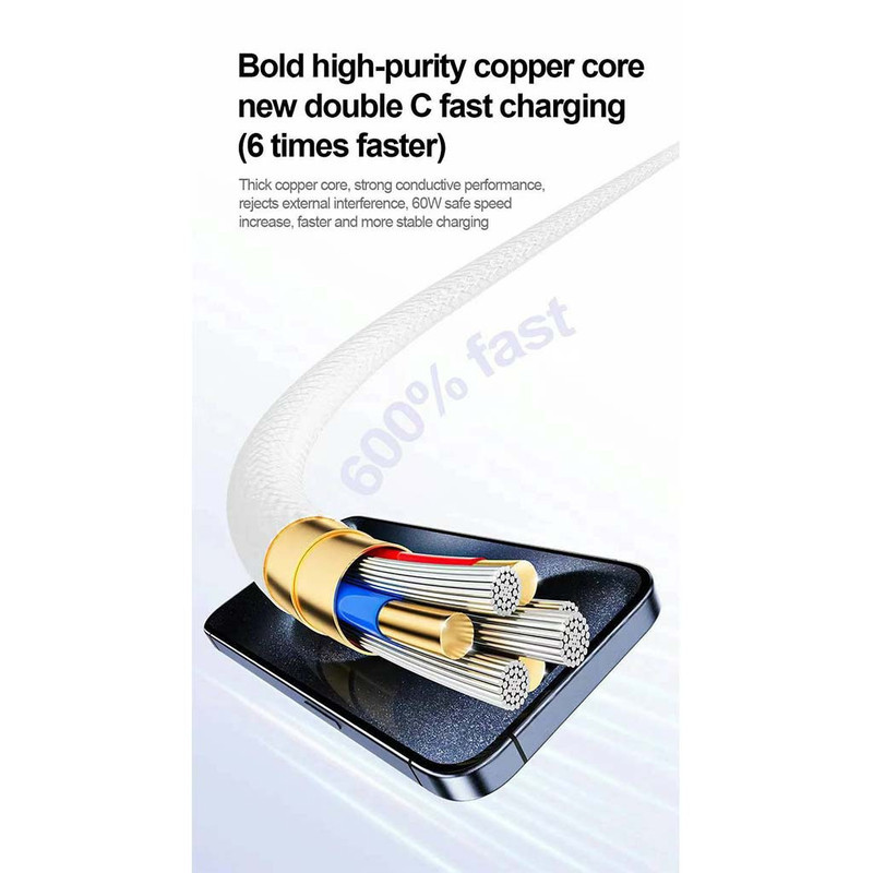 کابل USB-C اوی مدل CL-220T 60W طول 2 متر