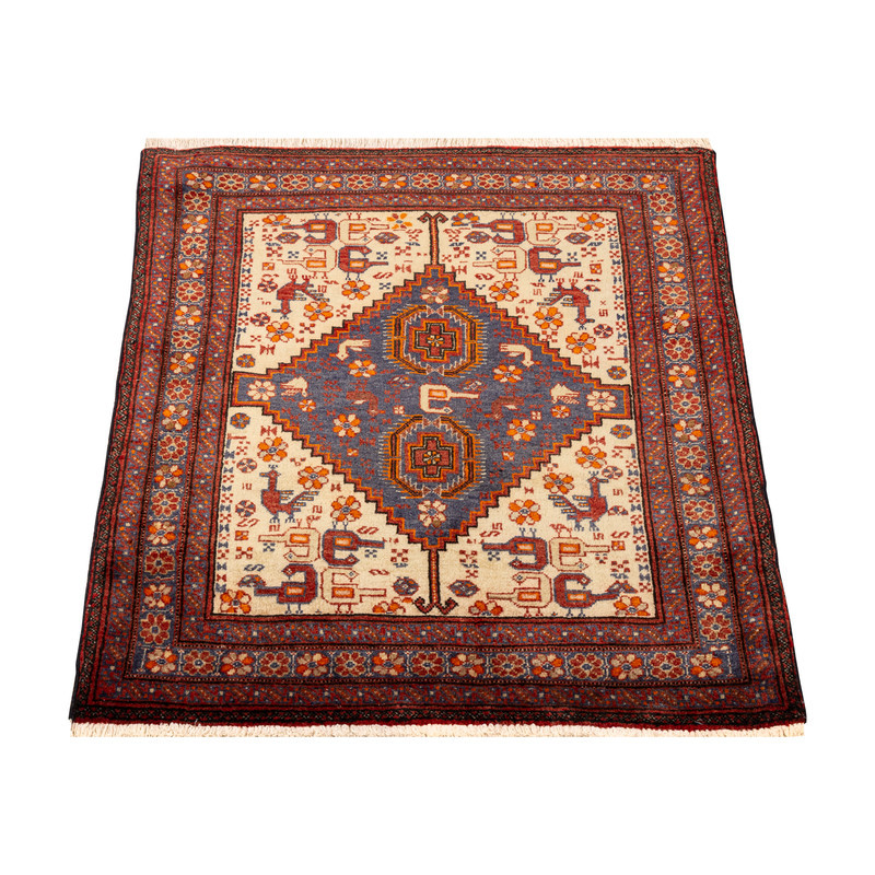 فرش دستبافت نیم متری طرح بلوچ کد 29P644 زمینه کرم