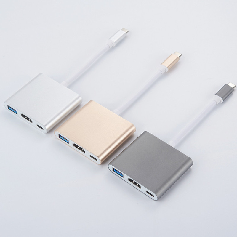 مبدل USB-C به USB-C  USB 3.0  HDMI 4K  مدل Adapter 3 in1