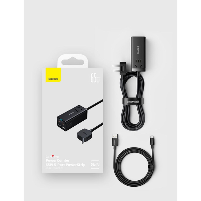شارژر رومیزی باسئوس مدل Power Combo 65W به همراه کابل USB-C