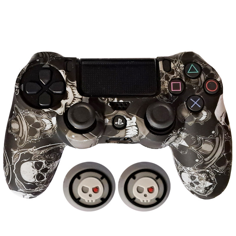 محافظ دسته پلی استیشن 4 طرح جمجمه مدل Skull PS4291 به همراه روکش آنالوگ