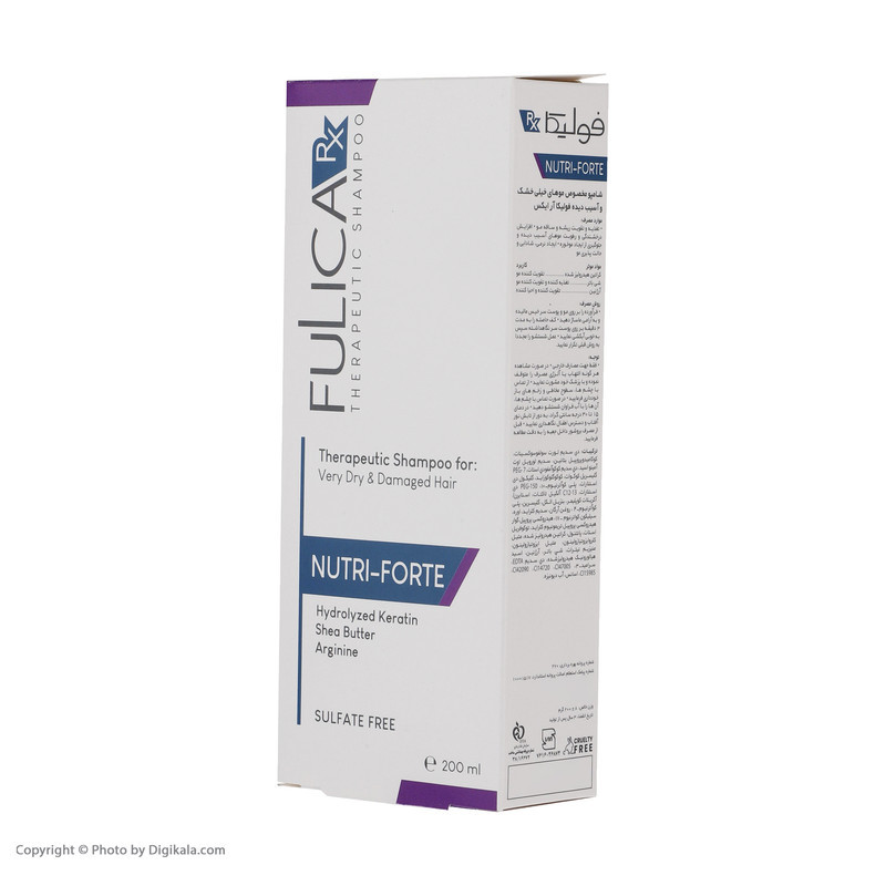 شامپو تقویت کننده و ترمیم کننده مو فولیکا مدل NUTRI-FORTE حجم 200 میلی لیتر