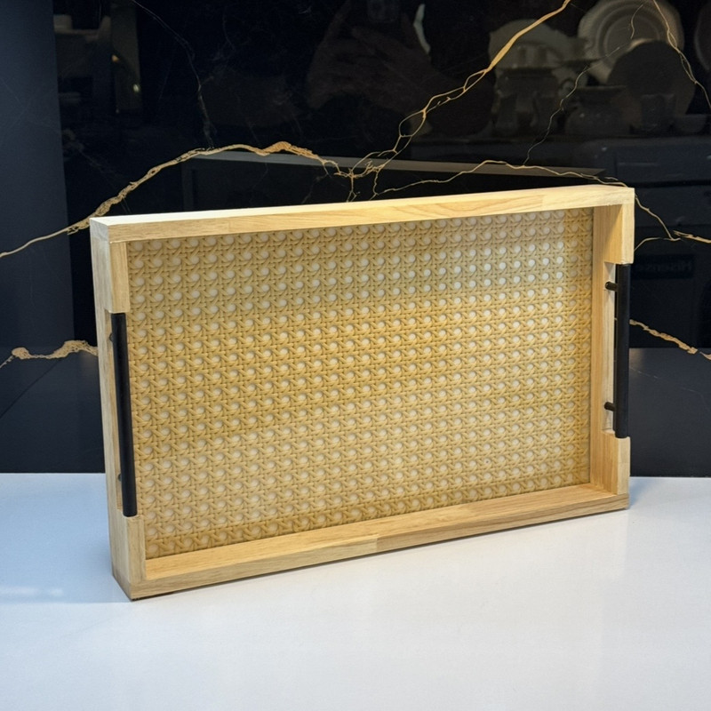 سینی دسته دار مدل شطرنجی سایز 42*27 سانتی متر