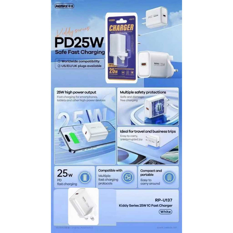 شارژر دیواری 25 وات ریمکس مدل A16 SUPERFAST