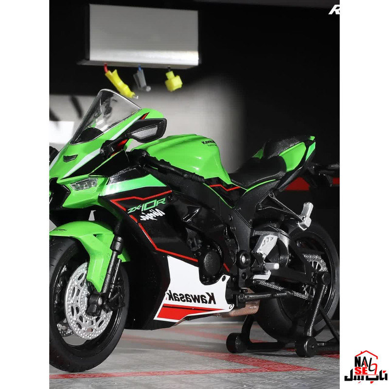 موتور بازی ولی مدل فنردار فرمان متحرک Kawasaki Ninja ZX10R به همراه جاسوئیچی