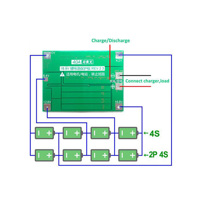 ماژول محافظ شارژ و دشارژ باتری لیتیومی مدل 4S_30A کد 10Mos_balance