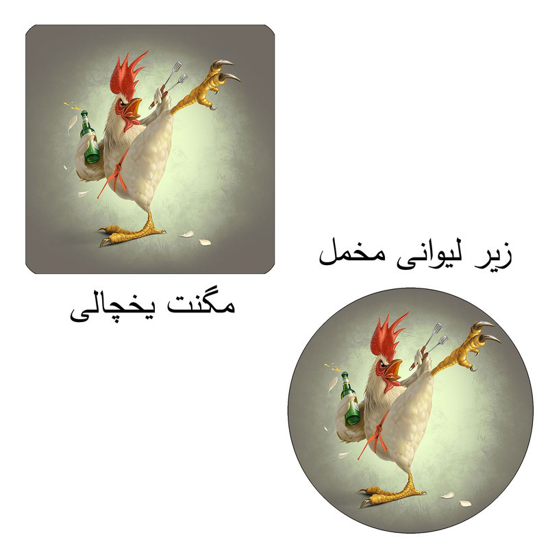 مگنت طرح خروس تکواندو کار کد M1 به همراه زیر لیوانی