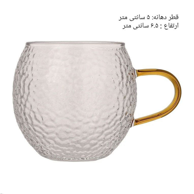 فنجان مدل برفی دسته رنگی  مینیمال کد KAM-f00 بسته 6 عددی