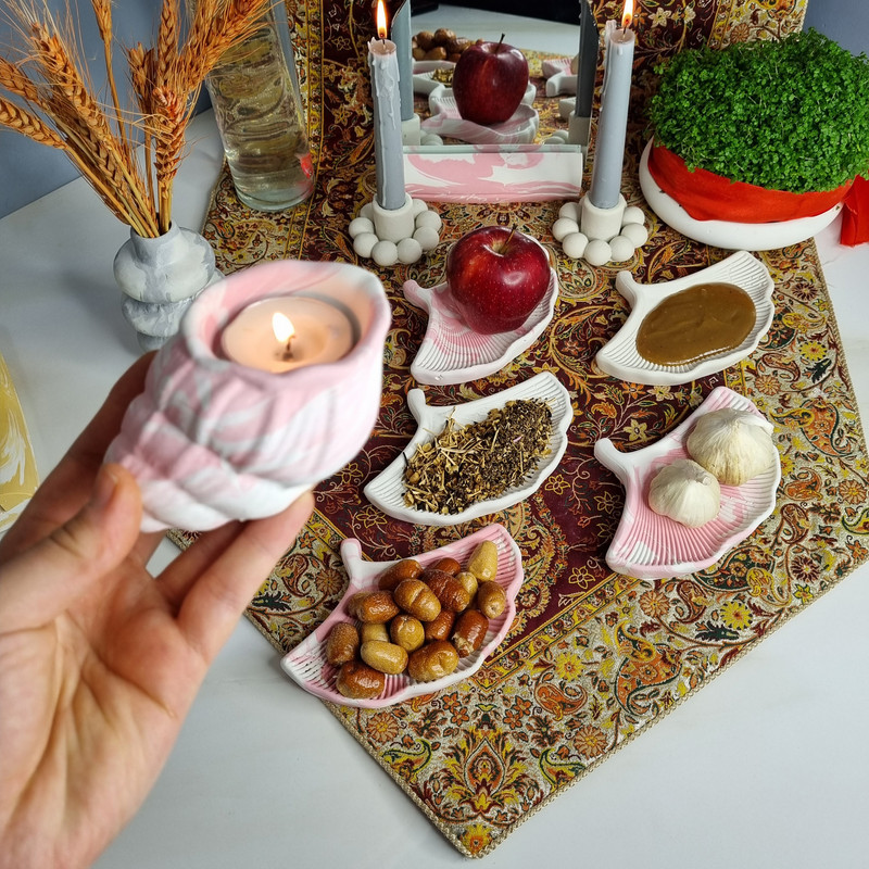 مجموعه ظروف هفت سین 10 پارچه مدل راسپینا