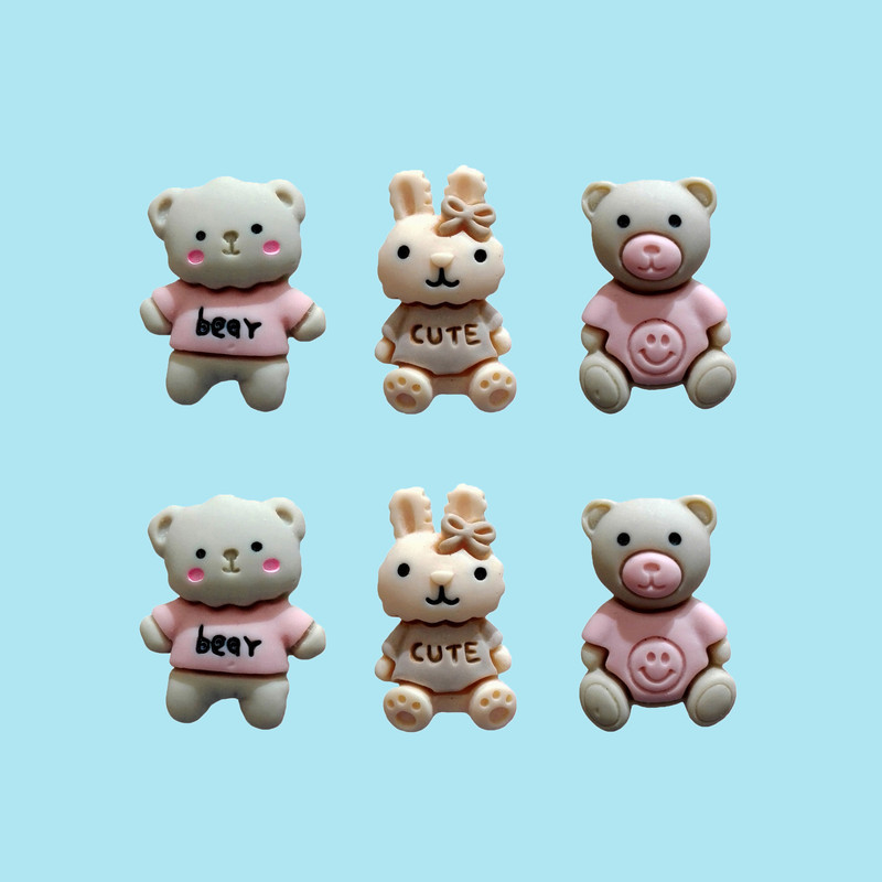 مگنت مدل یخچال طرح خرسی و خرگوش مجموعه 6 عددی