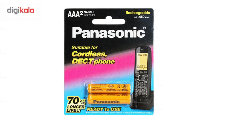 باتری نیم قلم شارژی AAA تلفن بی سیم مدل BK-4LDAW2BT