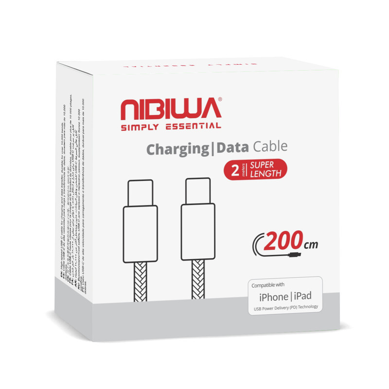 کابل USB-C نیبیوا مدل Power Delivery طول ۲ متر