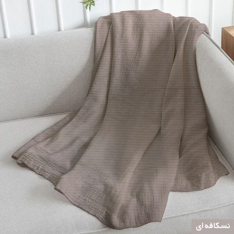 شال مبل شاران هوم مدل مخملی طرح راه راه سایز 450×170 سانتی متر
