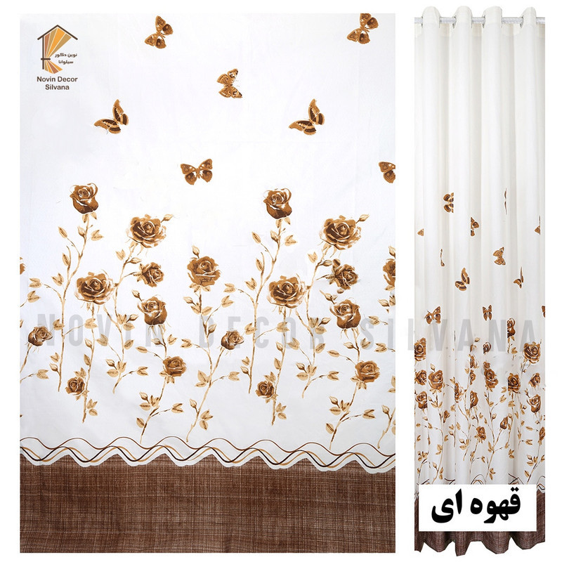 پرده نوین دکور سیلوانا مدل رز 4020 سایز 280x300 سانتی‌متر